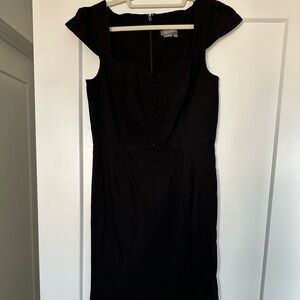 Anthropologie Cecily Sweetheart Fit and Flare Dress in Black Size medium.